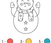 Coloriage Bonhomme de neige Magique Noel