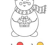 Coloriage Bonhomme de neige Magique noel facile