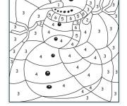 Coloriage Bonhomme de neige pour la f&ecirc;te de Noel magique cp