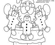 Coloriage et dessins gratuit Bonhommes en pain d&rsquo;&eacute;pice en numeros 1 et 2 à imprimer