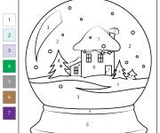 Coloriage Boule &agrave; neige de No&euml;l magique