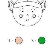 Coloriage Boule de Noel en forme de lutin magique
