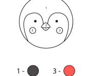 Coloriage Boule de noel en style de pingouin par num&eacute;ro