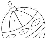 Coloriage Boule de noel magique chiffre en couleurs
