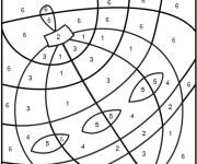 Coloriage Boule de Noel magique de num&eacute;ro 1 &agrave; 6