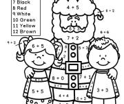 Coloriage C&eacute;l&eacute;brer le noel avec le p&egrave;re noel CM2