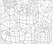 Coloriage et dessins gratuit Chaussette de Noel magique par num&eacute;ro en ligne à imprimer