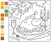 Coloriage Coloriage num&eacute;rot&eacute; du d&icirc;ner de No&euml;l