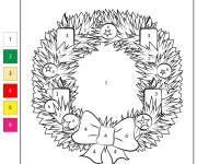 Coloriage Couronne de l'Avent Magique Noel par num&eacute;ro