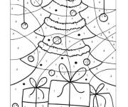 Coloriage et dessins gratuit D&eacute;corations de la sapin de noel magique gratuit à imprimer