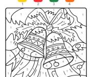 Coloriage et dessins gratuit Des magique cloches de Noel par num&eacute;ro à imprimer