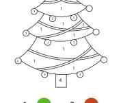 Coloriage Dessin de sapin de noel par num&eacute;ro simple