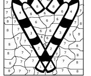 Coloriage et dessins gratuit Deux sucettes sucr&eacute;es en forme de coeur par num&eacute;ros à imprimer