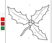 Coloriage Feuille de houx magique Noel