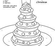 Coloriage G&acirc;teau de No&euml;l dans les chambres maternelle
