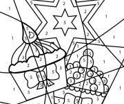 Coloriage G&acirc;teaux de No&euml;l magique par num&eacute;ro