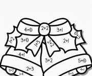 Coloriage Grelots magique noel en trois couleurs