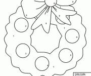 Coloriage Guirlande de branches de sapin par num&eacute;ros facile