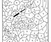 Coloriage Illustration du p&egrave;re No&euml;l qui peint des fleurs magique