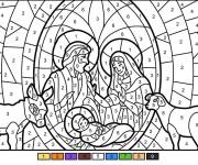 Coloriage J&eacute;sus magique Noel par num&eacute;ros