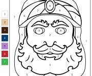 Coloriage Le visage des Rois Mages magique Noel