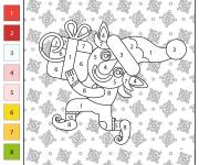 Coloriage Lutin de No&euml;l num&eacute;ros &agrave; compl&eacute;ter
