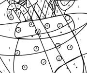 Coloriage Magique hotte du P&egrave;re No&euml;l maternelle