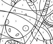 Coloriage Magique renne de No&euml;l par chiffres
