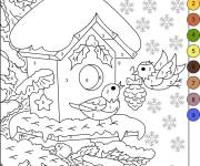 Coloriage Mais des oiseaux magique Noel