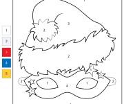 Coloriage Mascarade de No&euml;l par chiffres