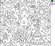 Coloriage Mod&egrave;le de Noel magique par chiffres