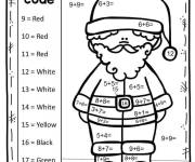 Coloriage Page p&eacute;dagogique mais amusante de p&egrave;re noel num&eacute;rot&eacute;