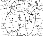 Coloriage Paysage de p&egrave;re noel magique par numero