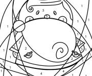 Coloriage P&egrave;re No&euml;l &agrave; colorier chaque num&eacute;ros en diff&egrave;rent couleur