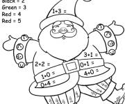 Coloriage P&egrave;re noel joyeux magique par num&eacute;ro