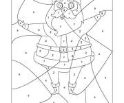 Coloriage P&egrave;re noel magique ouvrant ses bras par num&eacute;ros