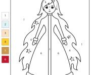 Coloriage Princesse Noel par num&eacute;ro