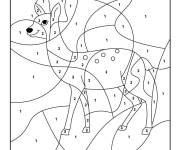 Coloriage Renne de Noel &agrave; colorier en jaune et marron