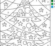 Coloriage Sapin de Noel magique par num&eacute;ro cp
