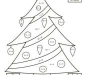 Coloriage Sapin et cadeaux de Noel en vecteur par num&eacute;ros