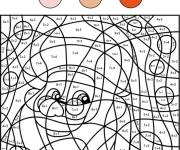 Coloriage T&ecirc;te de p&egrave;re noel magique de cartoon par num&eacute;ro