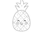 Coloriage Ananas par num&eacute;ros 1-3