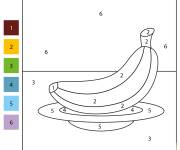 Coloriage Banane par num&eacute;ro
