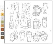 Coloriage Bi&egrave;re par num&eacute;ro