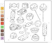 Coloriage Bonbons num&eacute;rot&eacute; &agrave; colorier