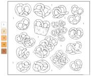 Coloriage Bretzel par num&eacute;ro