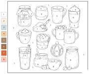 Coloriage Cacao Chaud par num&eacute;ro
