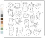 Coloriage Caf&eacute; par num&eacute;ro