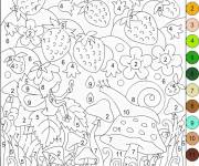 Coloriage et dessins gratuit Champ de fraises par num&eacute;ro à imprimer