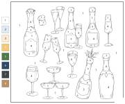 Coloriage Champagne par num&eacute;ro